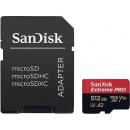 Karta pamięci microSDXC SanDisk EXTREME PRO 512GB 170/90 MB/s A2 C10 V30 UHS-I U3 + adapter