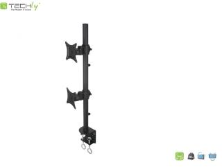 Uchwyt biurkowy Techly 13"-27", 2x10kg na 2 monitory regulowany
