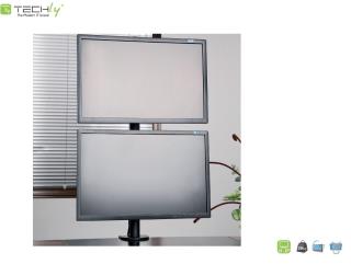 Uchwyt biurkowy Techly 13"-27", 2x10kg na 2 monitory regulowany