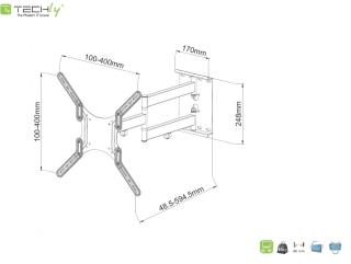 Uchwyt ścienny Techly 23"-55", 45kg obrotowy