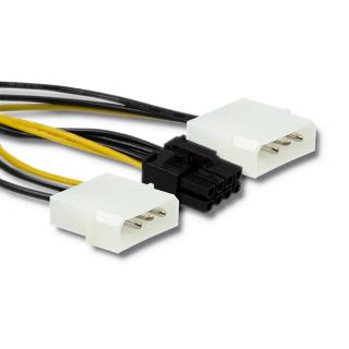 Adapter MOLEX Qoltec 2xMolex żeński / PCI-E 8 pin męski | 15cm