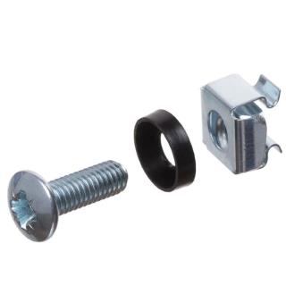 Śruba montażowa rack (czarna podkładka z kołnierzem) kpl. 50szt Netrack 