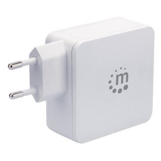 Zasilacz sieciowy Manhattan Power Delivery 230V USB-C, 60W USB-A 5V, biały