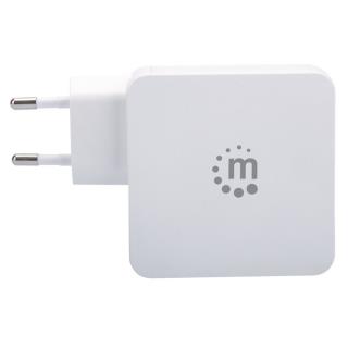 Zasilacz sieciowy Manhattan Power Delivery 230V USB-C, 60W USB-A 5V, biały