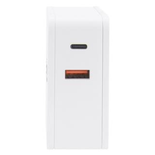 Zasilacz sieciowy Manhattan Power Delivery 230V USB-C, 60W USB-A 5V, biały