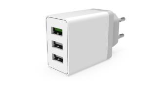 Ładowarka sieciowa KRUX KRX0065 3xUSB QC 3.0 biała