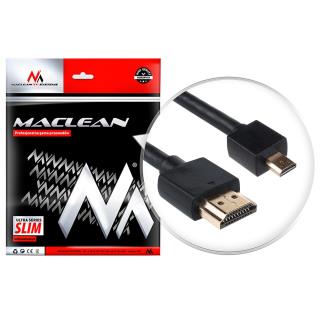 Kabel HDMI A-D Maclean MCTV-721 HDMI 1.4 (M) - microHDMI 1.4 (M) ULTRA SLIM, czarny 1m