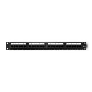Patch panel RACK QOLTEC 24 porty | kat.5e UTP | Czarny