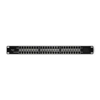 Patch panel RACK QOLTEC 48V | 24 porty | Passive PoE Injector | 1000m | Czarny