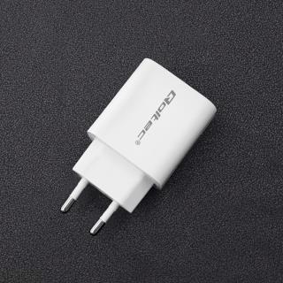 Ładowarka sieciowa Qoltec 18W | 5-12V | 1.5-3A | USB typ C PD | USB QC 3.0 | Biała