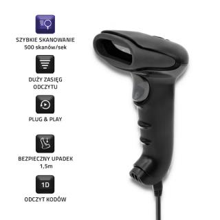 Czytnik kodów kreskowych Qoltec | 1D | CCD | USB - 5901878508665 - zdjęcie 3