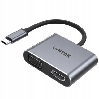 Hub USB-C Unitek D1049A, HDMI 2.0, VGA, USB-A, PD 100W 