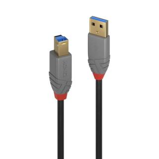 Kabel drukarkowy USB LINDY 3.0 A/M - USB B/M, Anthra Line 2m Czarny