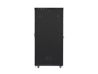 Szafa instalacyjna Rack stojąca 19" 42U 800x1200 czarna drzwi szklane LCD Lanberg (flat pack)
