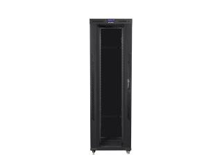 Szafa instalacyjna Rack stojąca 19" 42U 800x1200 czarna drzwi szklane LCD Lanberg (flat pack)
