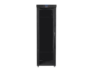 Szafa instalacyjna Rack stojąca 19" 47U 800x1000 czarna drzwi szklane LCD Lanberg (flat pack)