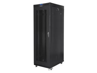 Szafa instalacyjna Rack stojąca 19" 37U 800x1000 czarna drzwi perforowane LCD Lanberg (flat pack)