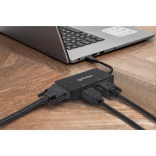 Kabel adapter Manhattan USB-C 3.1 na HDMI/DVI/VGA Multiport