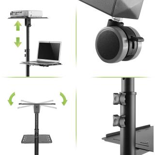 Stolik prezentacyjny Techly do projektora/notebooka, mobilny czarny