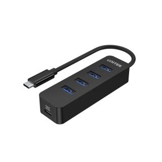 HUB USB-C Unitek H1117B 4xUSB-A 3.1, aktywny, 10W 