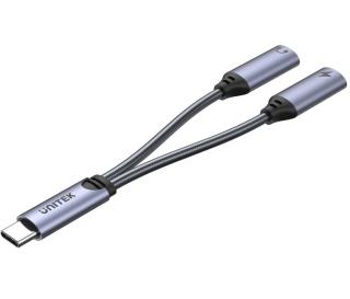 Kabel adapter Unitek M206A 2x USB-C, audio, 18W