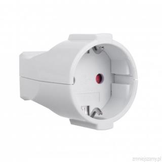 Gniazdo proste 230V na kabel schuko z uziemieniem Maclean MCE332, typ F 16A, 250V białe