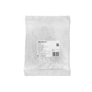 Opaski zaciskowe Qoltec wielorazowe/trytytki | 7.2*100mm | Nylon UV | Białe