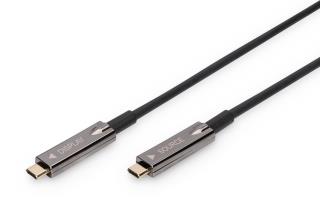 Kabel DIGITUS połączeniowy hybrydowy AOC Audio-Video 4K60Hz USB Typ C - Typ C (DP Alternate Mode) M/M 10m