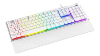 Klawiatura przewodowa Krux Frost Silver-White RGB Gaming White