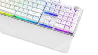 Klawiatura przewodowa Krux Frost Silver-White RGB Gaming White