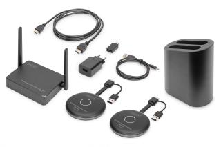 Przedłużacz/Extender DIGITUS HDMI system pracy zespołowej, bezprzewodowy 50m 4K 60Hz 5GHz (zestaw)