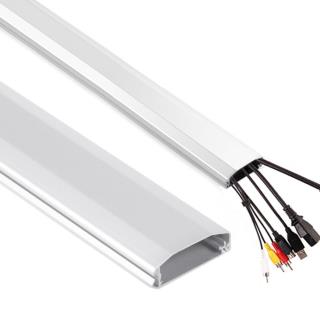 Zestaw 20szt x Listwa maskująca do kabli Maclean MC-693 W 60x20x750mm Aluminium łatwe otwieranie i zamykanie