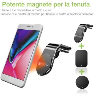 Uchwyt samochodowy magnetyczny Techly na telefon, do kratki, czarny