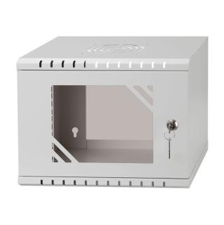 Szafa wisząca Netrack ECO-Line Rack 10", 4U/300mm  - szary, drzwi przeszklone