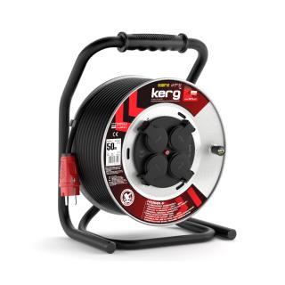 Przedłużacz zwijany KERG 50m 3×2,5mm2 H05RR-F 250V czarny