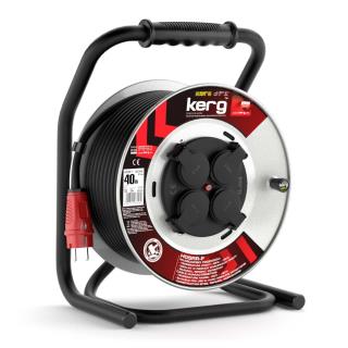 Przedłużacz zwijany KERG 40m 3×2,5mm2 H05RR-F 250V czarny