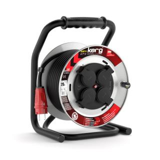 Przedłużacz zwijany KERG 20m 3×2,5mm2 H05RR-F 250V czarny