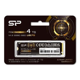 Dysk SSD Silicon Power US75 4TB M.2 PCIe Gen4x4 NVME 1.4 7000/6500 MB/s