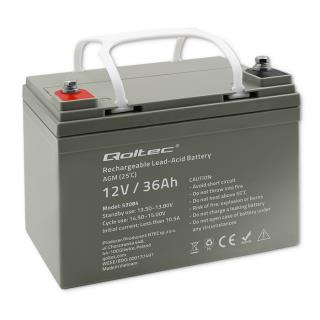 Akumulator AGM Qoltec 12V | 36Ah | max.540A