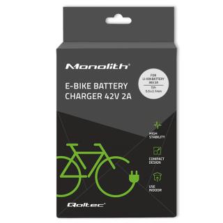 Ładowarka Qoltec do baterii roweru elektrycznego 36V | 42V | 2A | 5.5*2.1