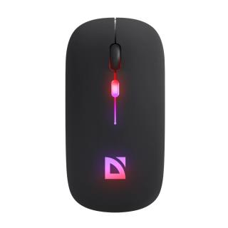 Mysz bezprzewodowa Defender TOUCH MM-997 optyczna 1600dpi 2.4 GHz + Bluetooth czarna RGB AKUMULATOR bezklikowa silent 