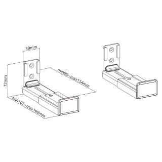 Uchwyt ścienny na soundbar regulowany Maclean MC-932, głębokość 90~154mm (3.5"~6.1")