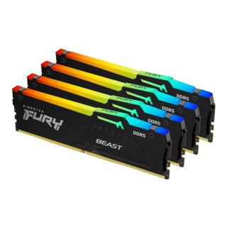 Pamięć DDR5 Kingston FURY Beast RGB 64GB (4x16GB) 5600MHz CL40 1,25V Black XMP