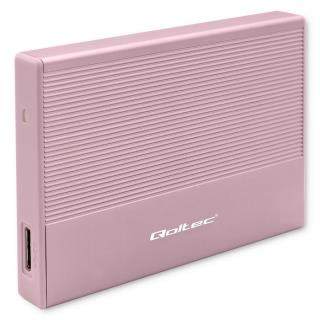 Obudowa/kieszeń Qoltec na dysk SSD HDD 2.5" | SATA | USB 3.0 | Super speed 5Gb/s | 2TB | Różowy