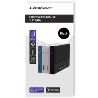 Obudowa/kieszeń Qoltec na dysk SSD HDD 2.5" | SATA | USB 3.0 | Super speed 5Gb/s | 2TB | Czarny