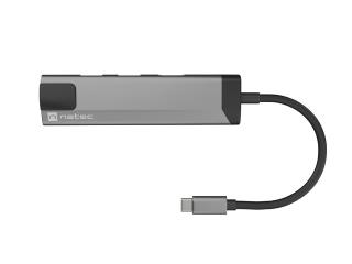 Stacja dokująca USB Natec Fowler GO Multiport USB-C PD, 2x USB 3.0, HDMI 4K, RJ45, USB-C