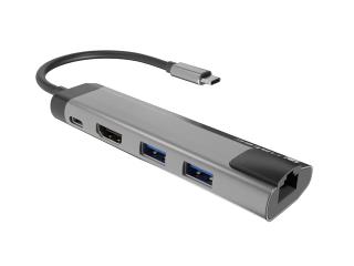 Stacja dokująca USB Natec Fowler GO Multiport USB-C PD, 2x USB 3.0, HDMI 4K, RJ45, USB-C