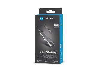 Stacja dokująca USB Natec Fowler GO Multiport USB-C PD, 2x USB 3.0, HDMI 4K, RJ45, USB-C