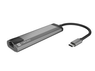 Stacja dokująca USB Natec Fowler GO Multiport USB-C PD, 2x USB 3.0, HDMI 4K, RJ45, USB-C