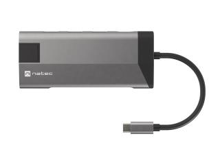 Stacja dokująca HUB USB Natec Fowler Plus Multiport USB-C PD, 3x USB 3.0, HDMI 4K, RJ45, USB-C, SD, Micro SD